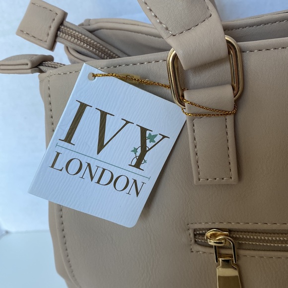 Ivy London Large Vegan Tan Handbag with Removable Strap NWT - Picture 8 of 16